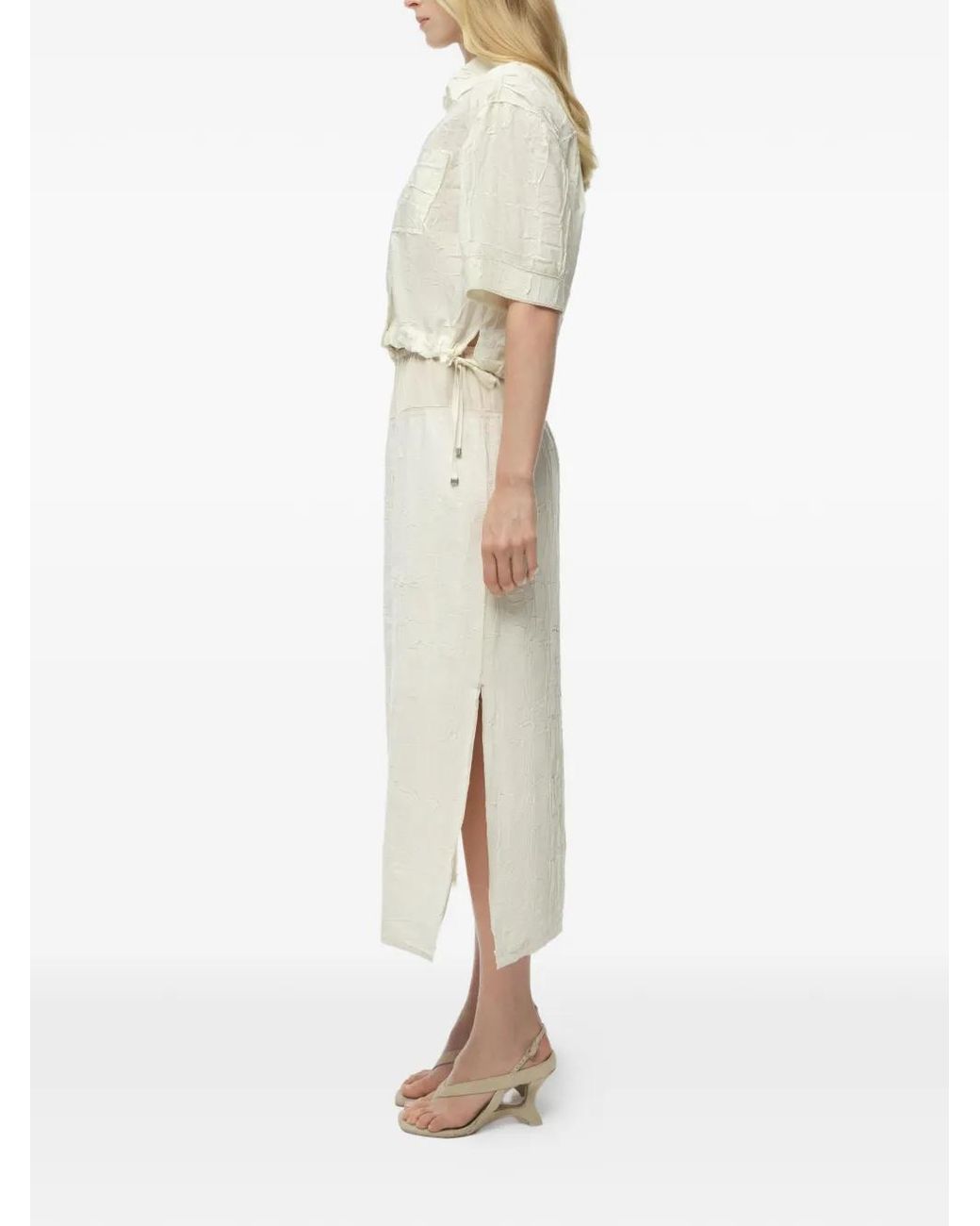 Jonathan Simkhai White Drawstring Shirt