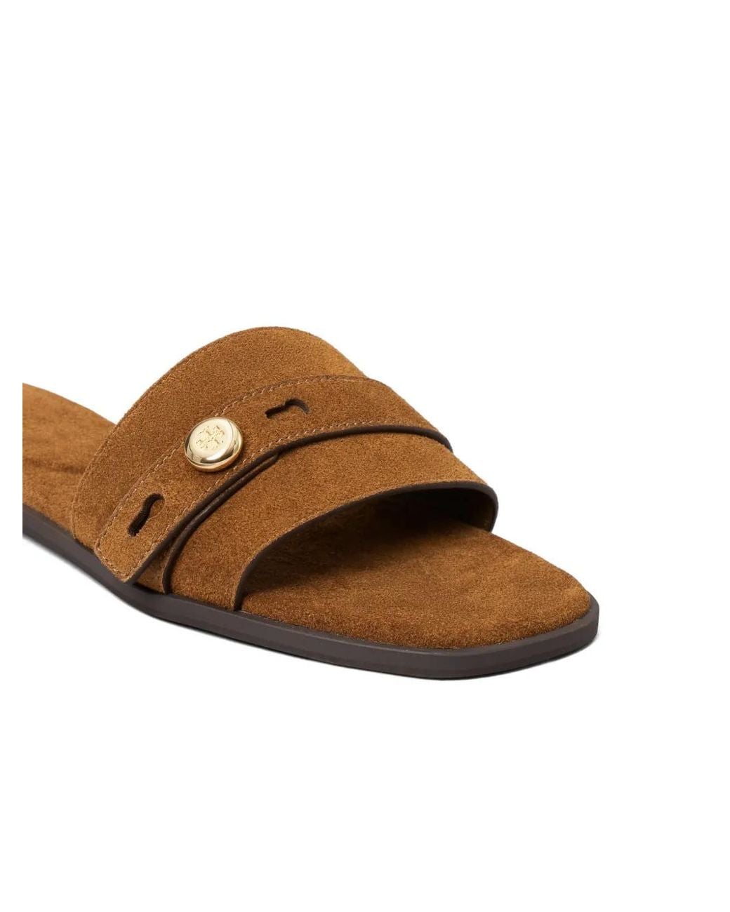 Tory Burch Brown Romy Slide Sandals