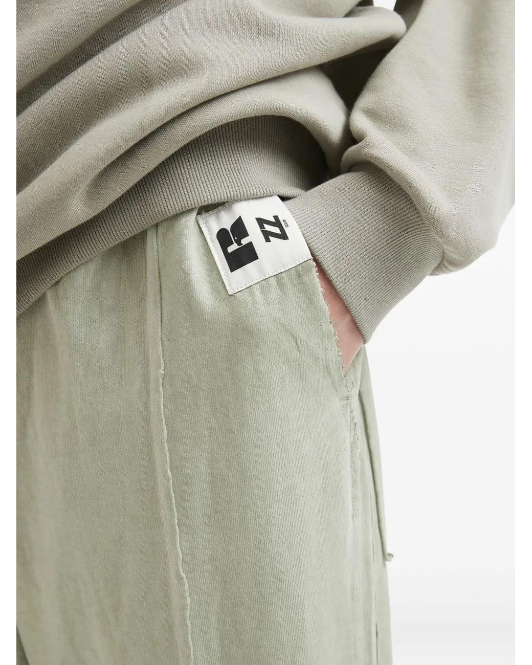 Izzue Green Frayed-Detail Pocket Trousers for men