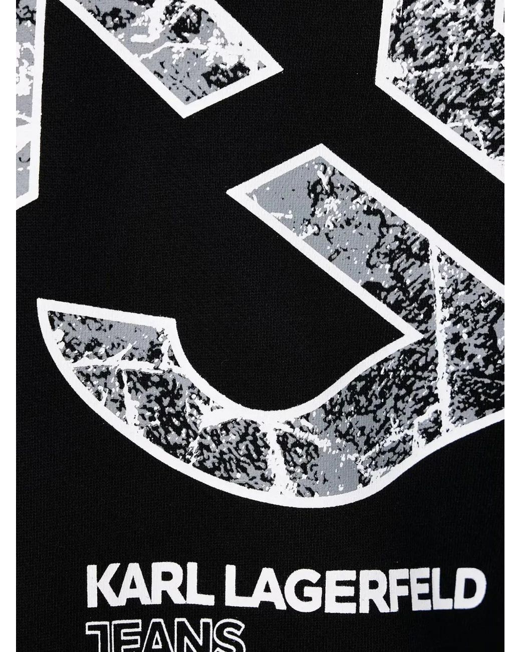 Karl Lagerfeld Black Logo-Print Sweater for men