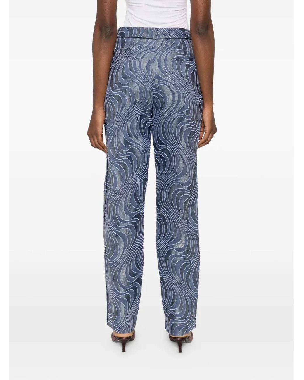 Pantalones Con Ilusión Estampada Botsi de color Blue