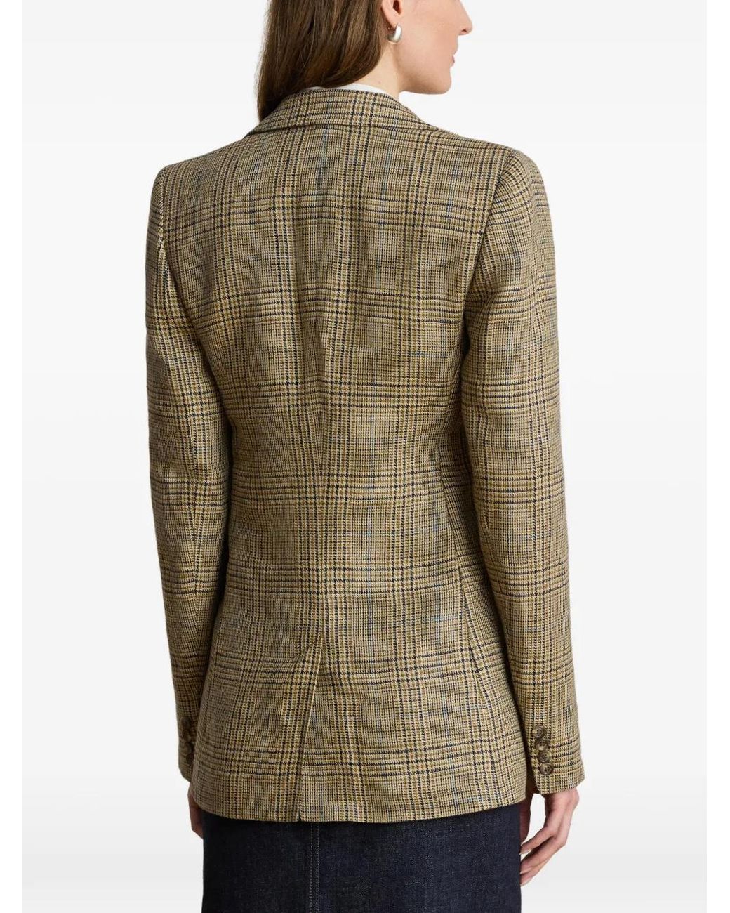 Ralph Lauren Green 100% Linen Multi-Stripe Jacket
