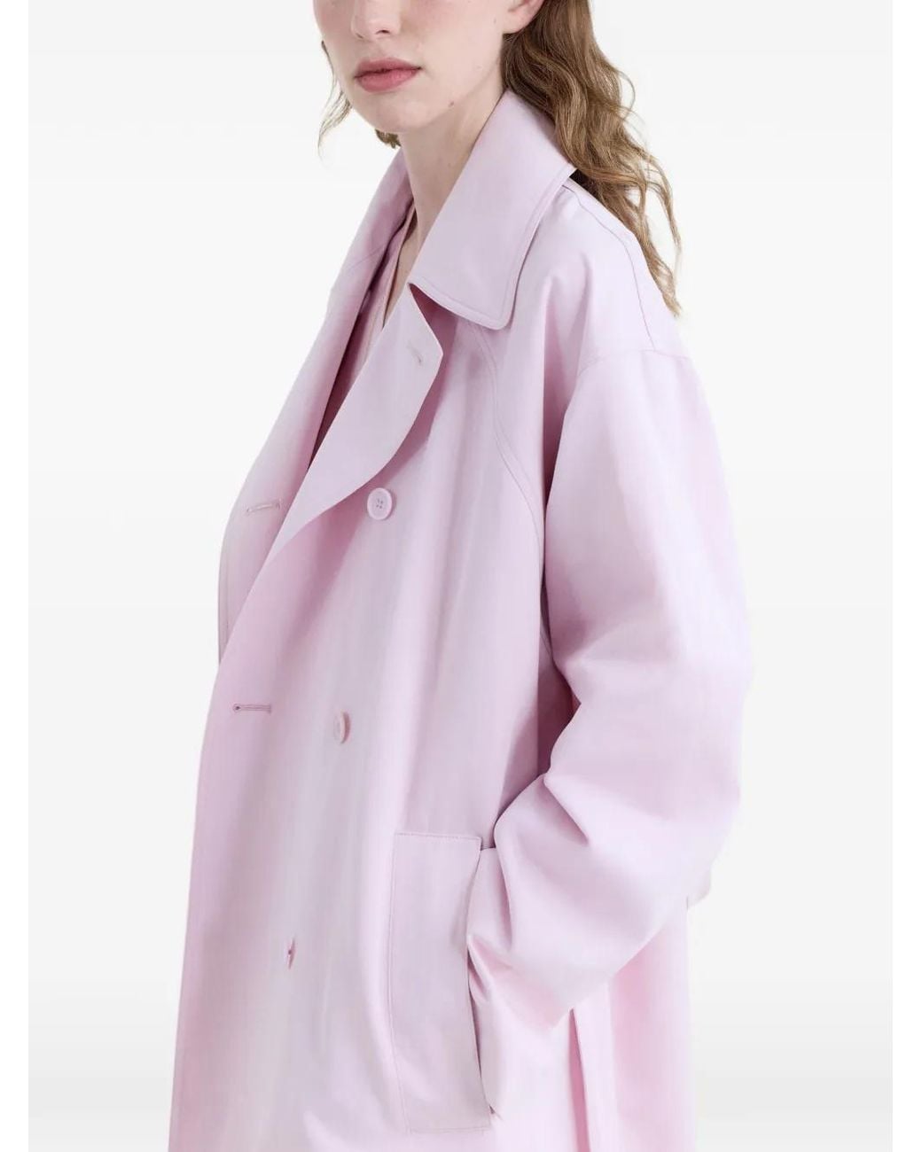 FFORME Pink Leonie Double-Breasted Trench Coat