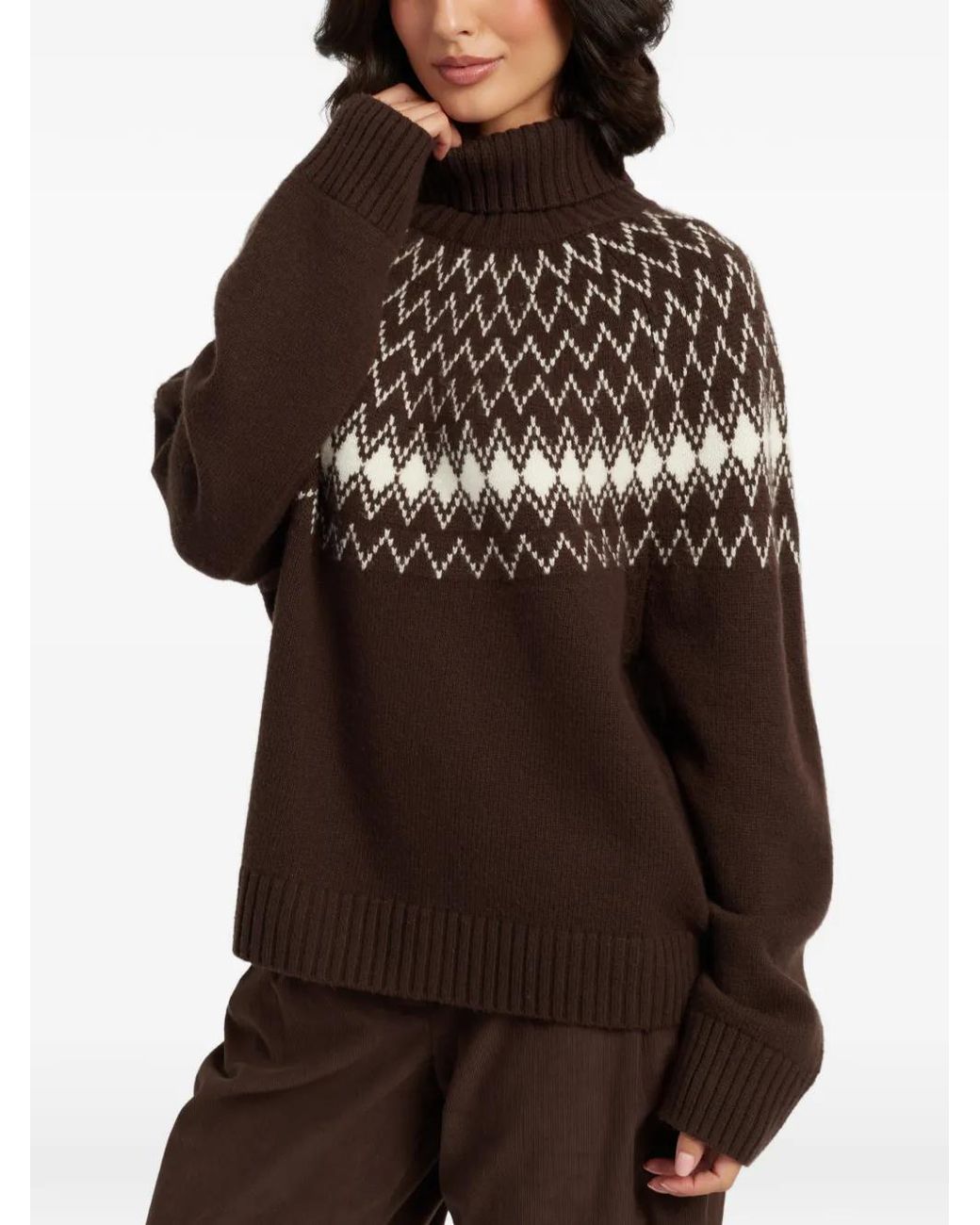 Chinti & Parker Brown Roll-Neck Sweater