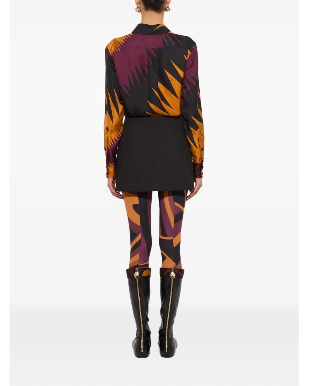 Emilio Pucci Red Drago-Print Silk Shirt
