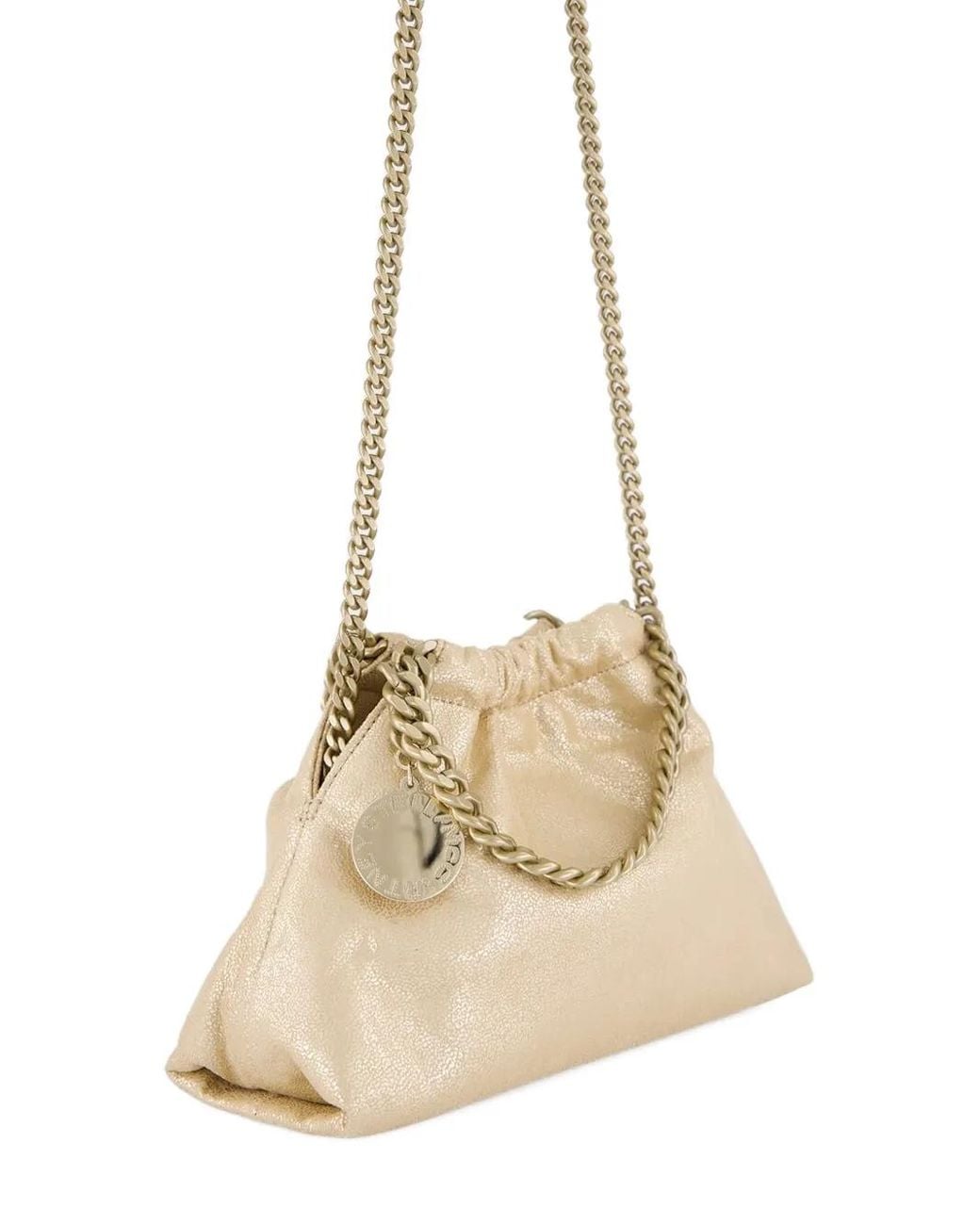 Stella McCartney Natural Mini Falabella Drawstring Chain-Strap Shoulder Bag