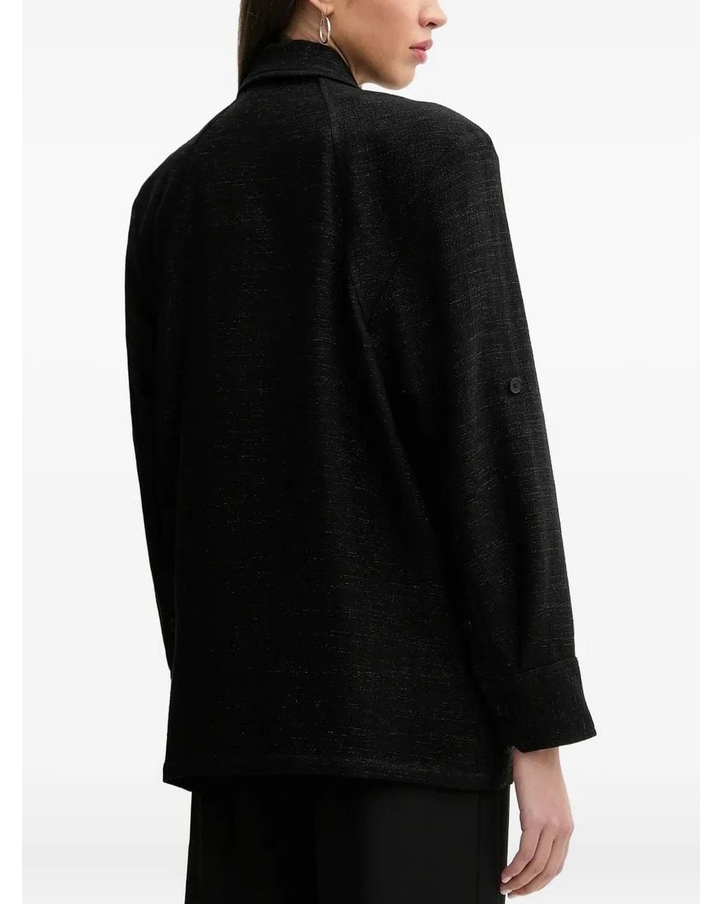 IRO Black Double-Breasted Lurex Overshirt