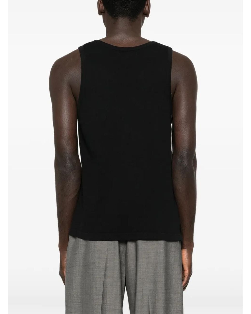 Studio Nicholson Black Débardeur Razim À Design Côtelé for men