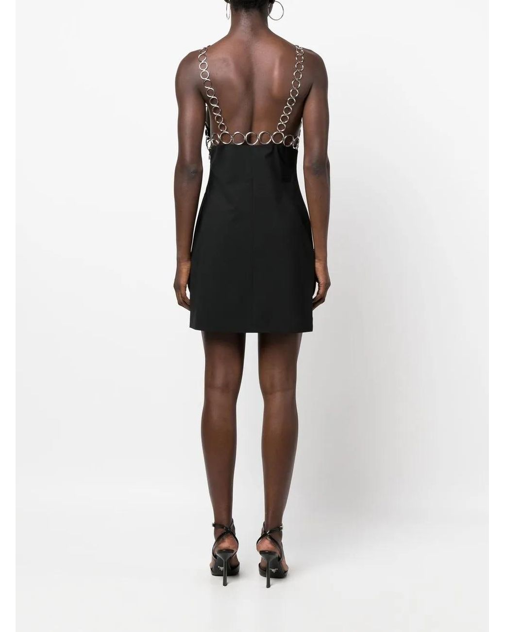 Coperni Black Chain-Link Mini Dress