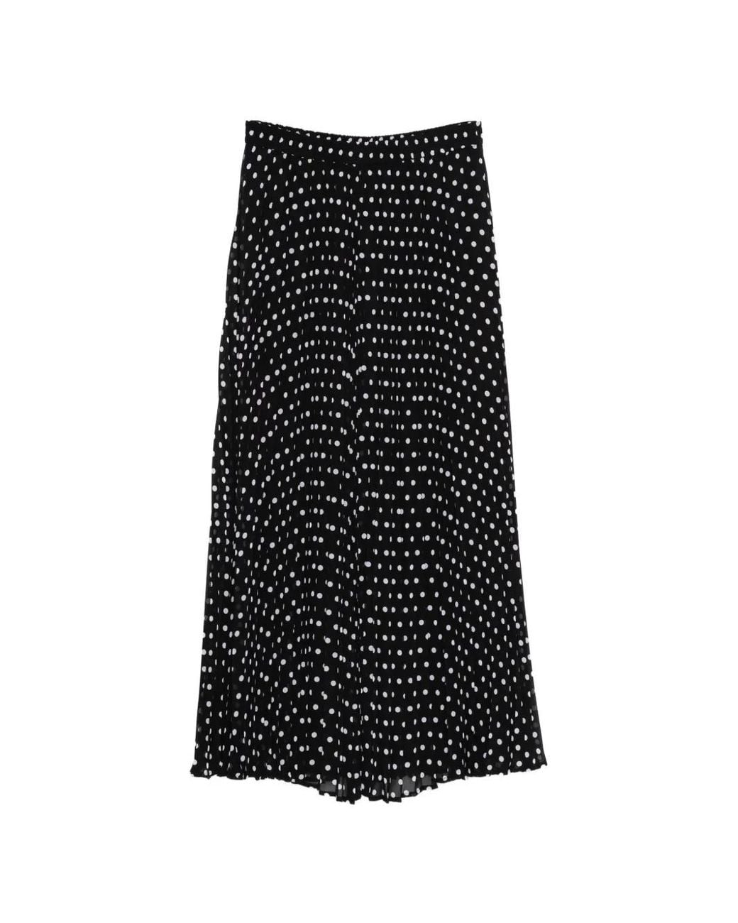 MICHAEL Michael Kors Black Polka Dot Midi Skirt