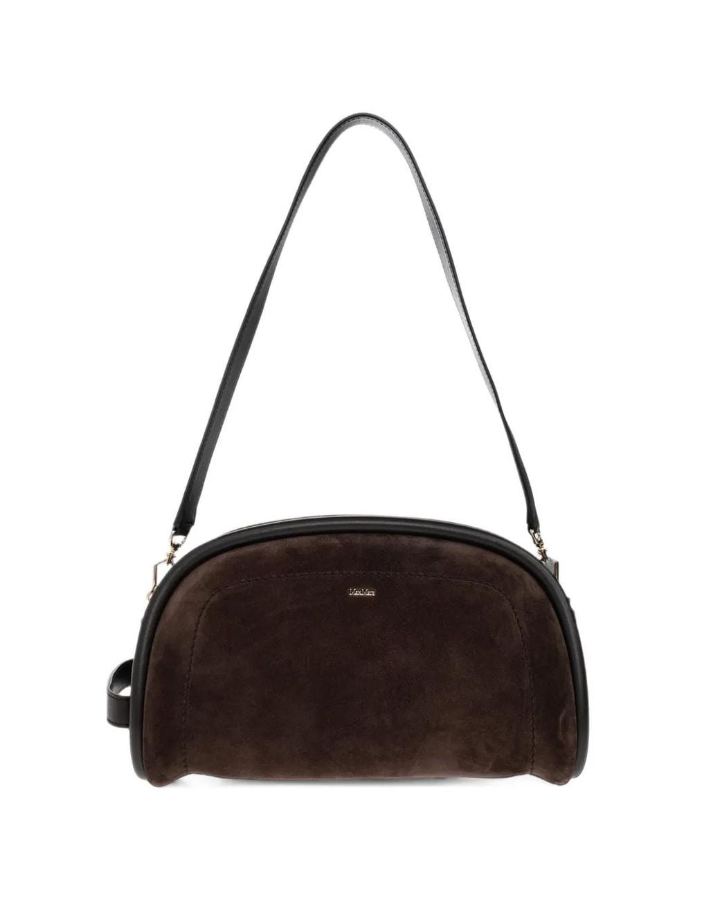 Max Mara Black Suede And Leather Handbag