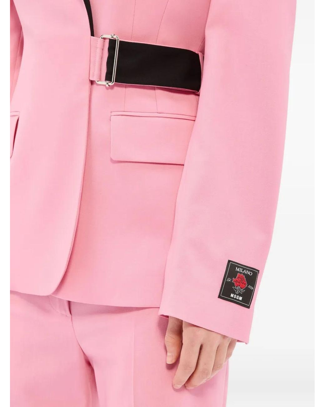 MSGM Pink Belted Blazer