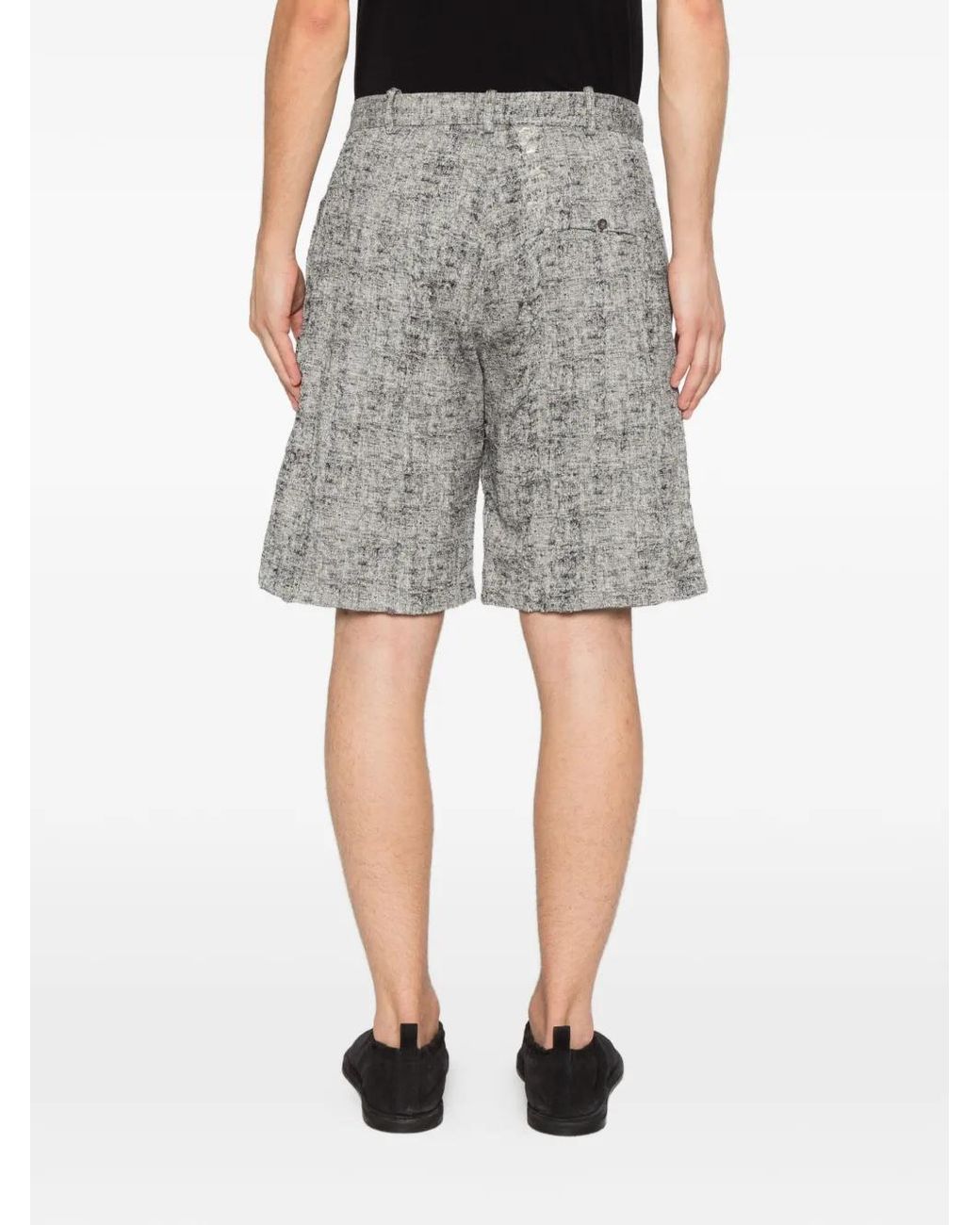 K'ANG Gray Short Plissé À Effet Usé for men