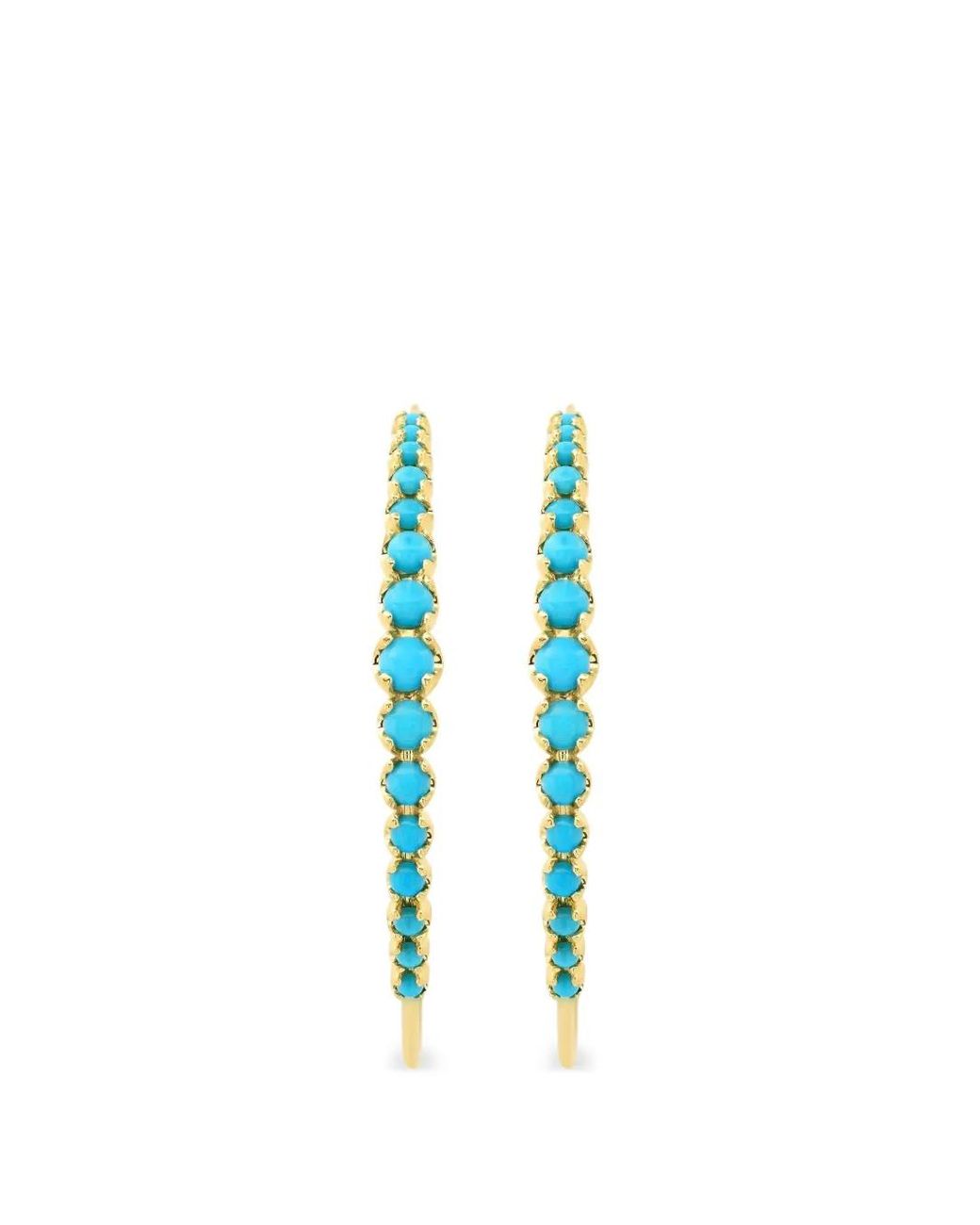 Jennifer Meyer Blue Medium Graduated Hoop Earrings