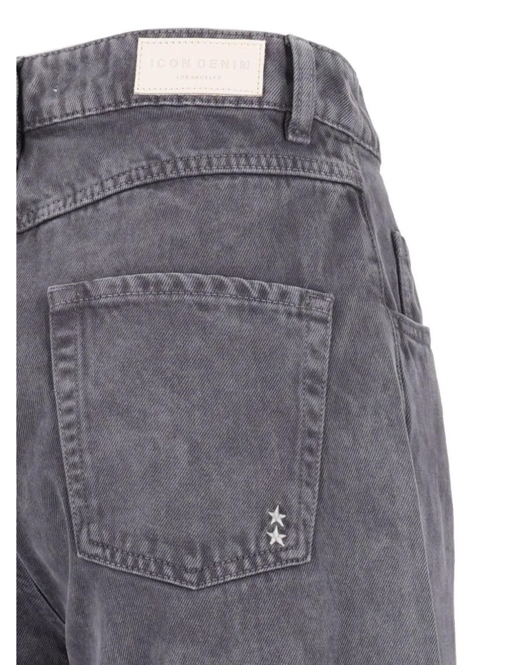 ICON DENIM Gray Poppy Wide-Leg Jeans