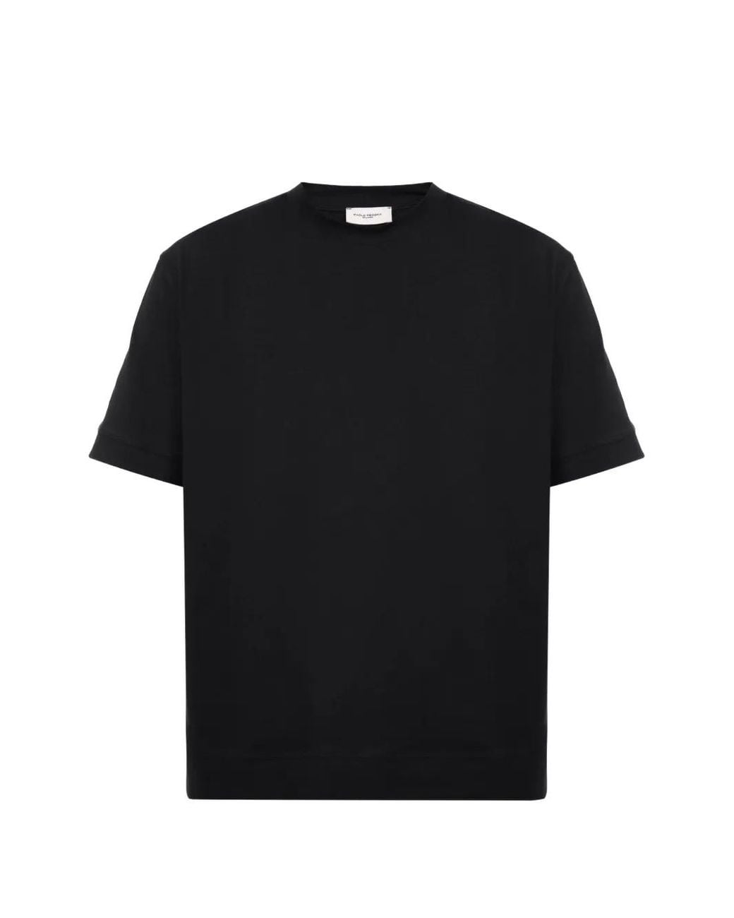 Paolo Pecora Black Crew-Neck T-Shirt for men