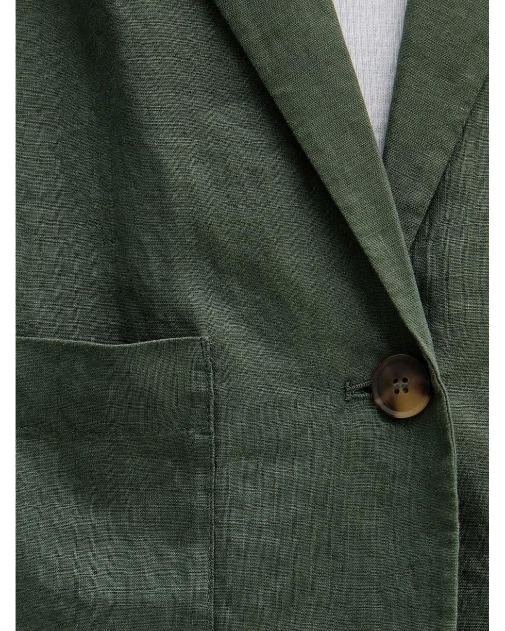 Benetton Green Single-Breasted Patch-Pocket Blazer
