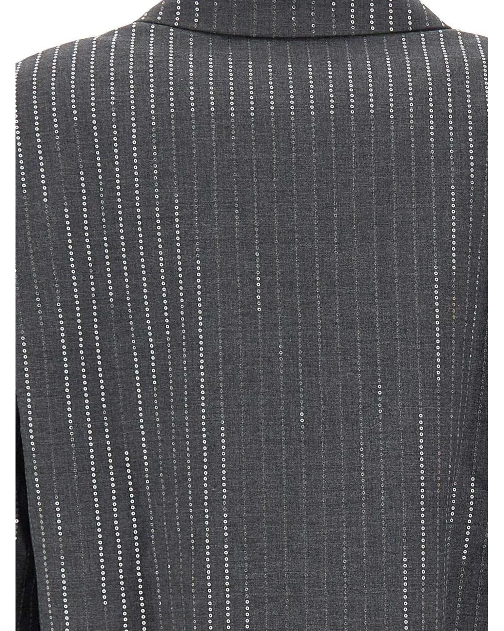 IRO Gray Bay Sequin-Embellished Cropped Blazer