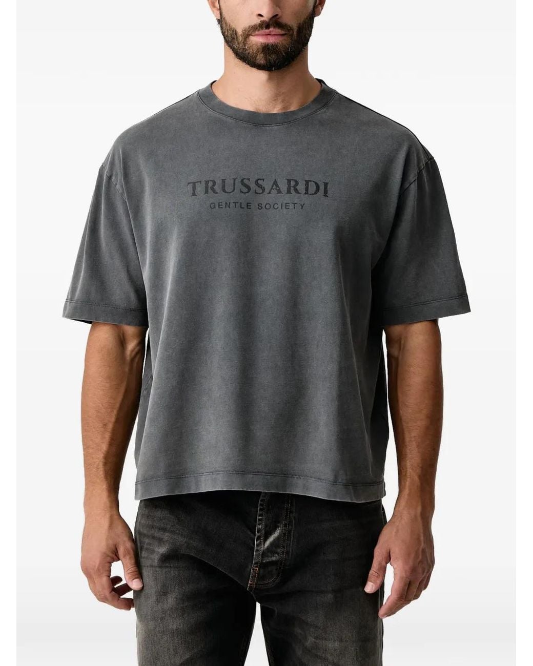 Trussardi Gray Gentle Society T-Shirt for men