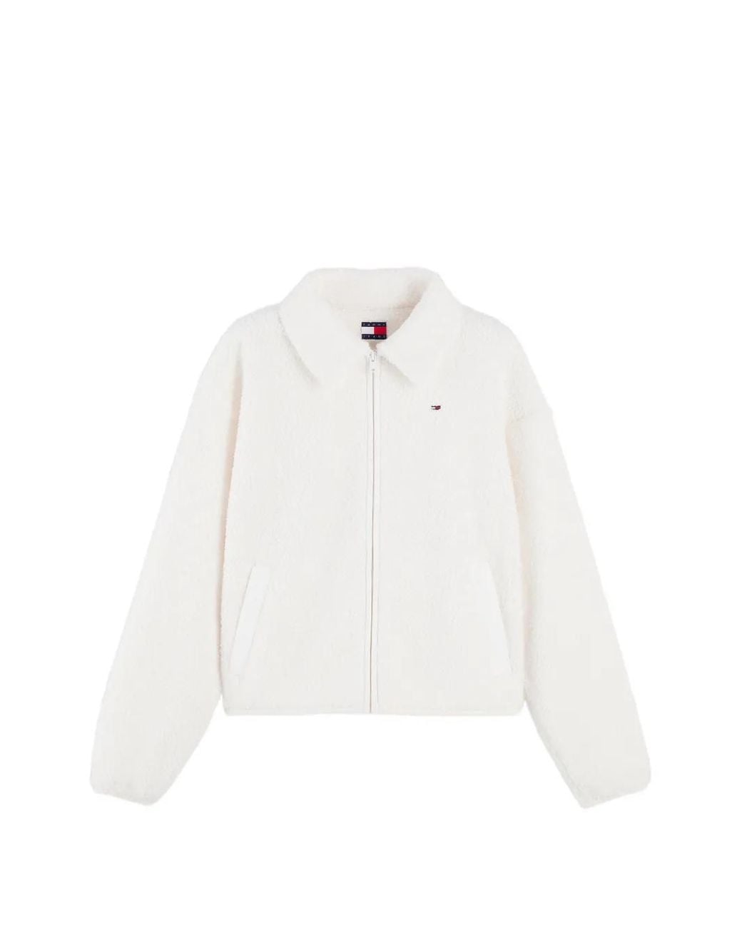 Tommy Hilfiger White Zip-Up Bomber Jacket