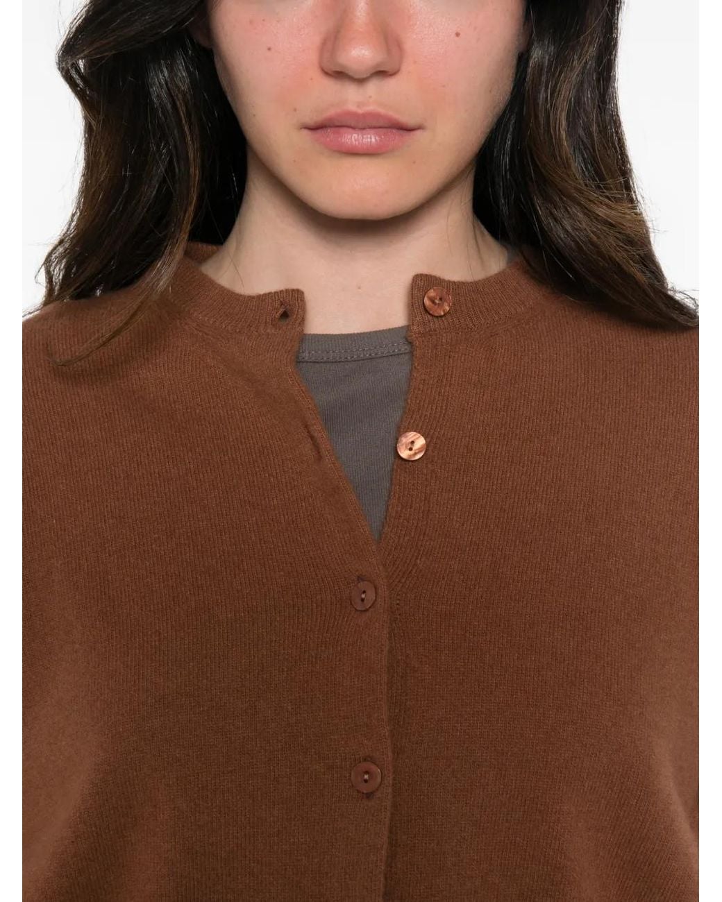 Daniele Fiesoli Brown Button-Up Knitted Cardigan