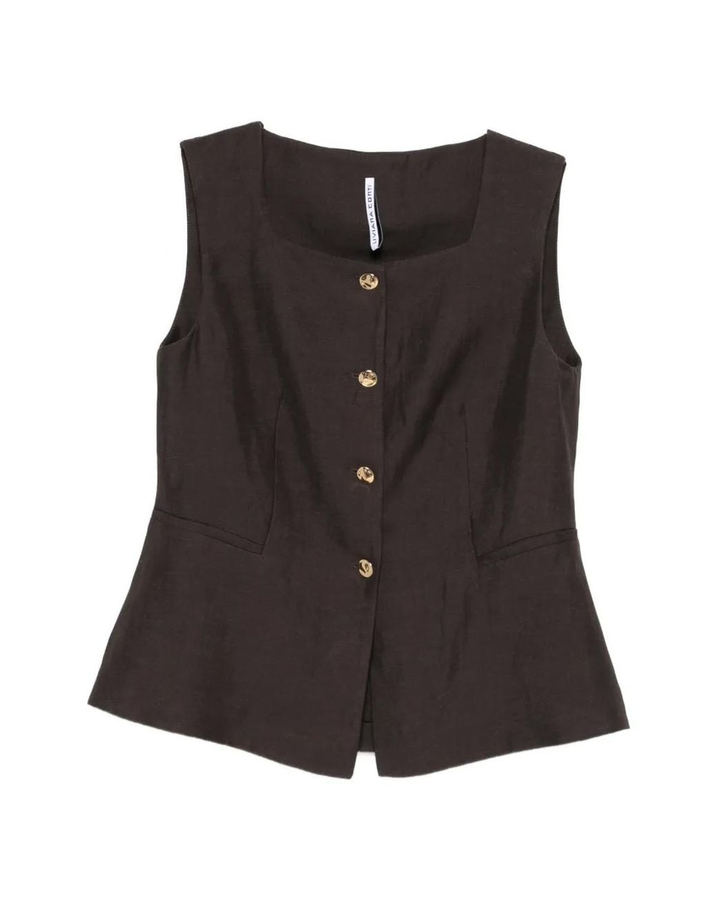 Liviana Conti Black Button Front Gilet