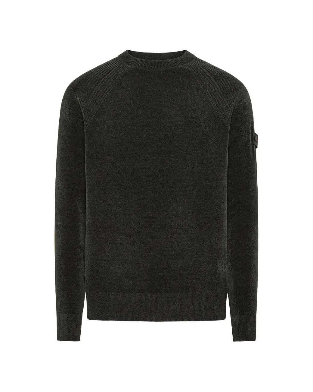 Peuterey Black Sironi 01 Raglan-Sleeve Crew-Neck Sweater for men