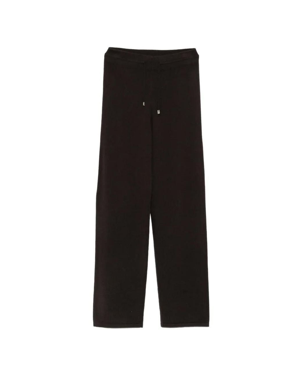 Malo Black Drawstring Knitted Trousers