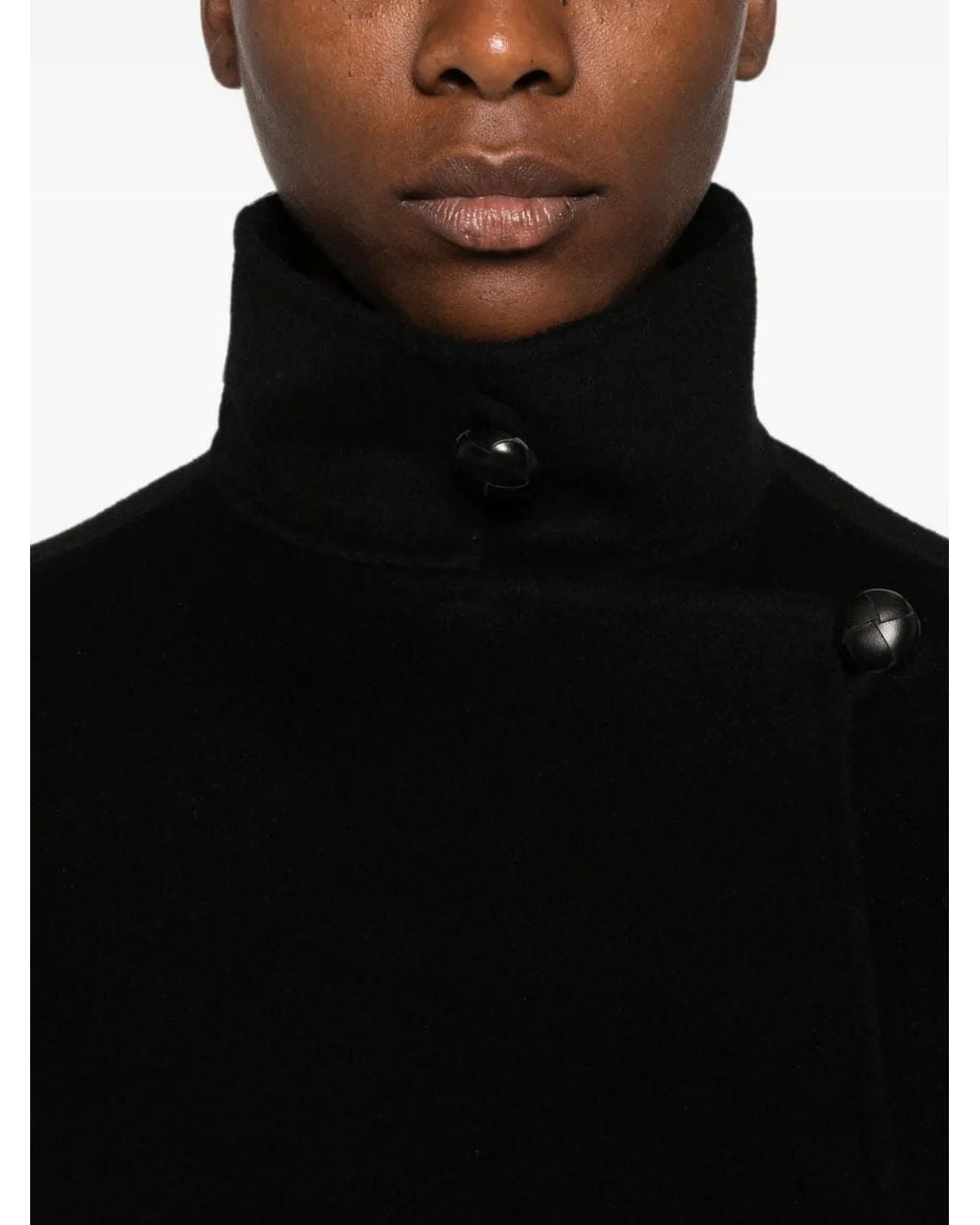 Rohe Black Double-Breasted High-Neck Jacket