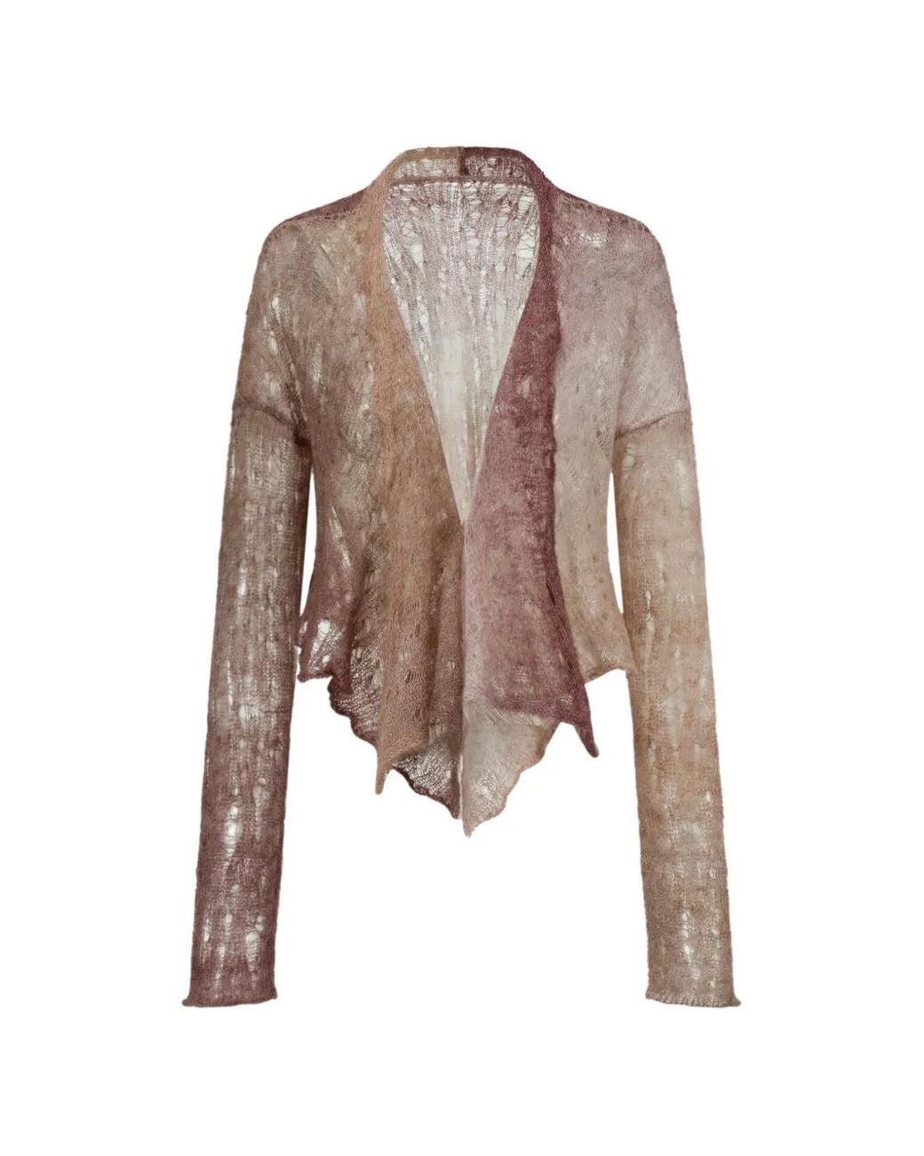Oude Waag Brown Open-Knit Cardigan