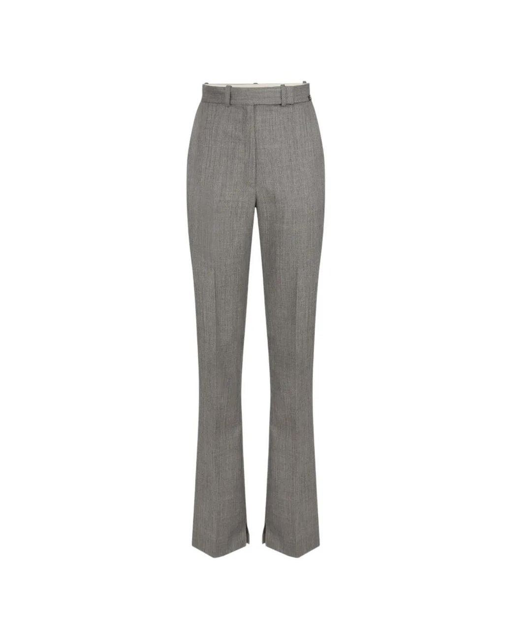 Elisabetta Franchi Gray Wool Trousers