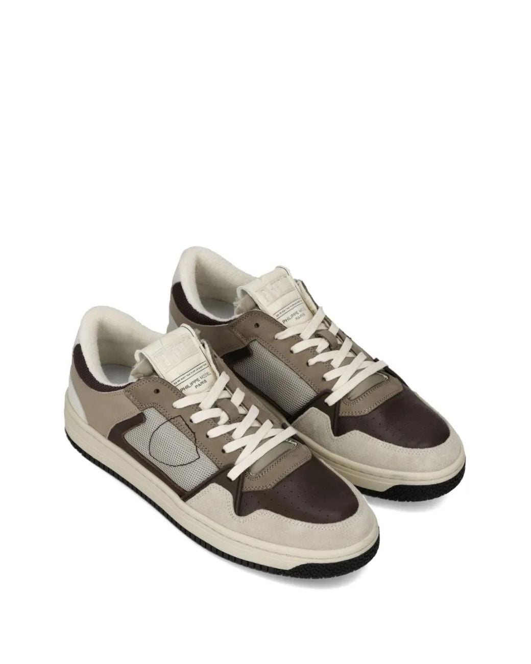 Philippe Model Brown Low-Top Sneakers With Panels for men