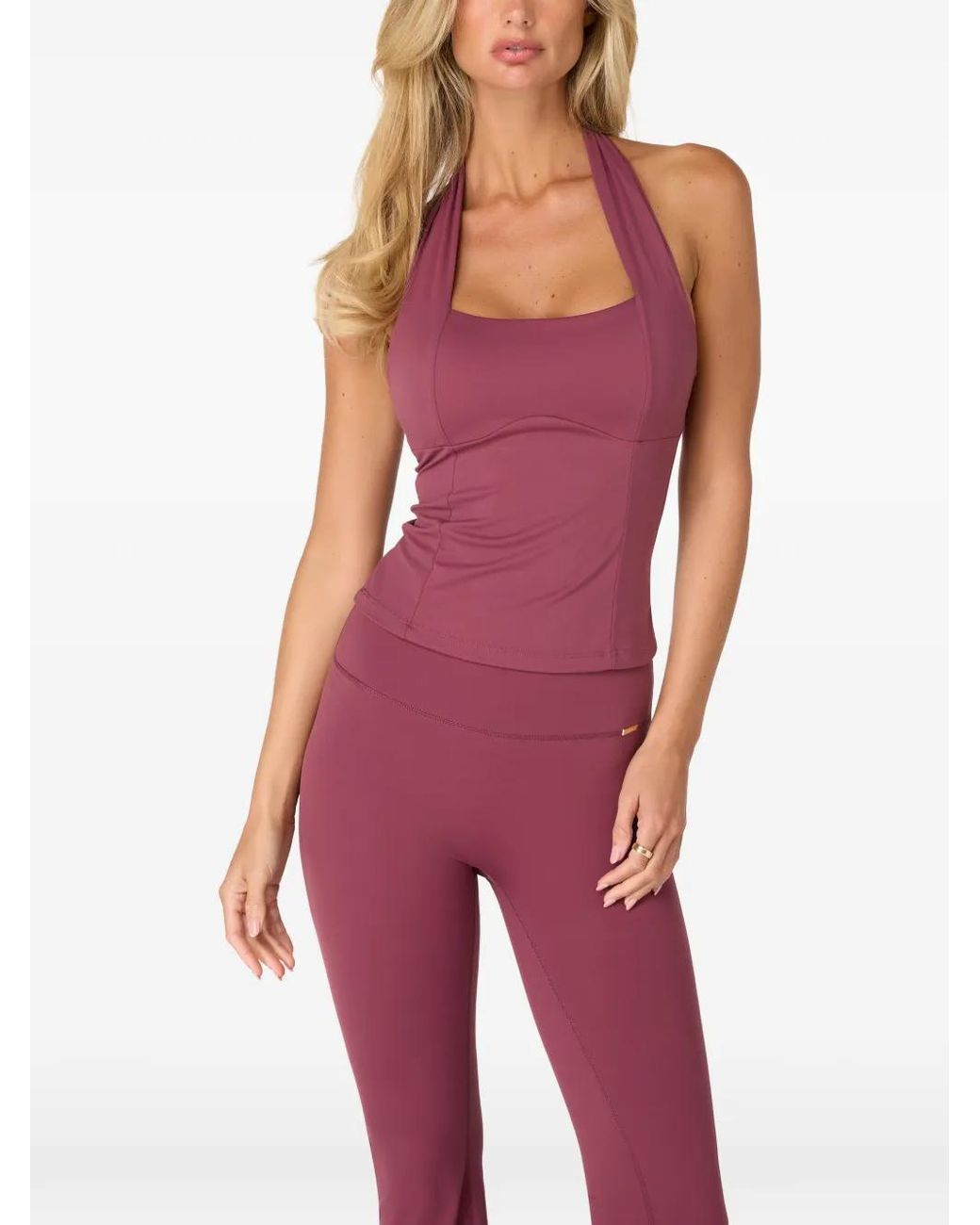 AMADAWEAR Red Daria Halterneck Top