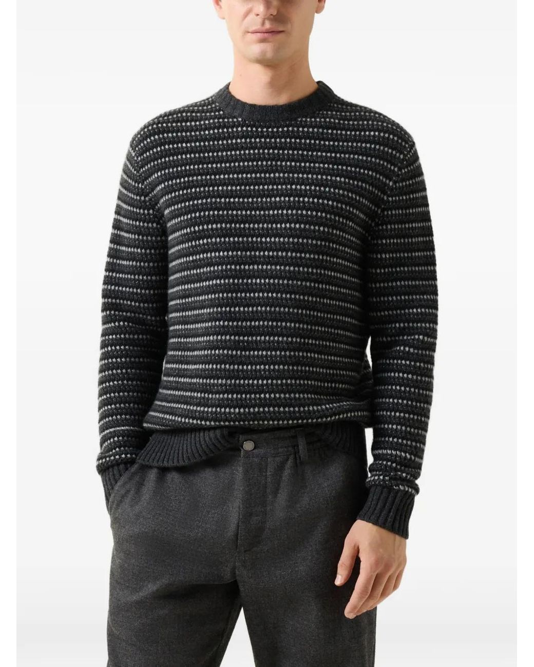 Bogner Gestreifter Apollo Kaschmirpullover in Black für Herren