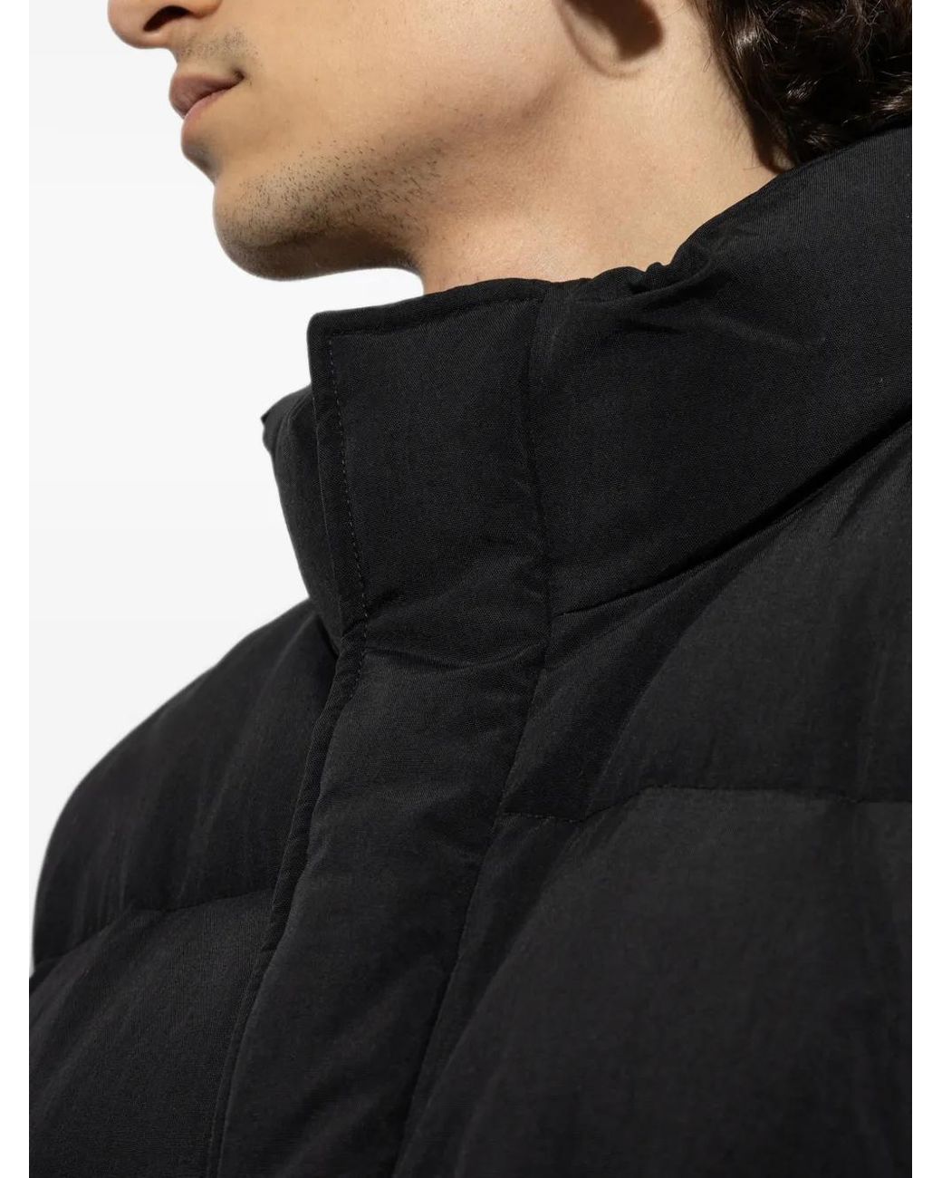 Jil Sander Black Doudoune Longue À Col Montant for men