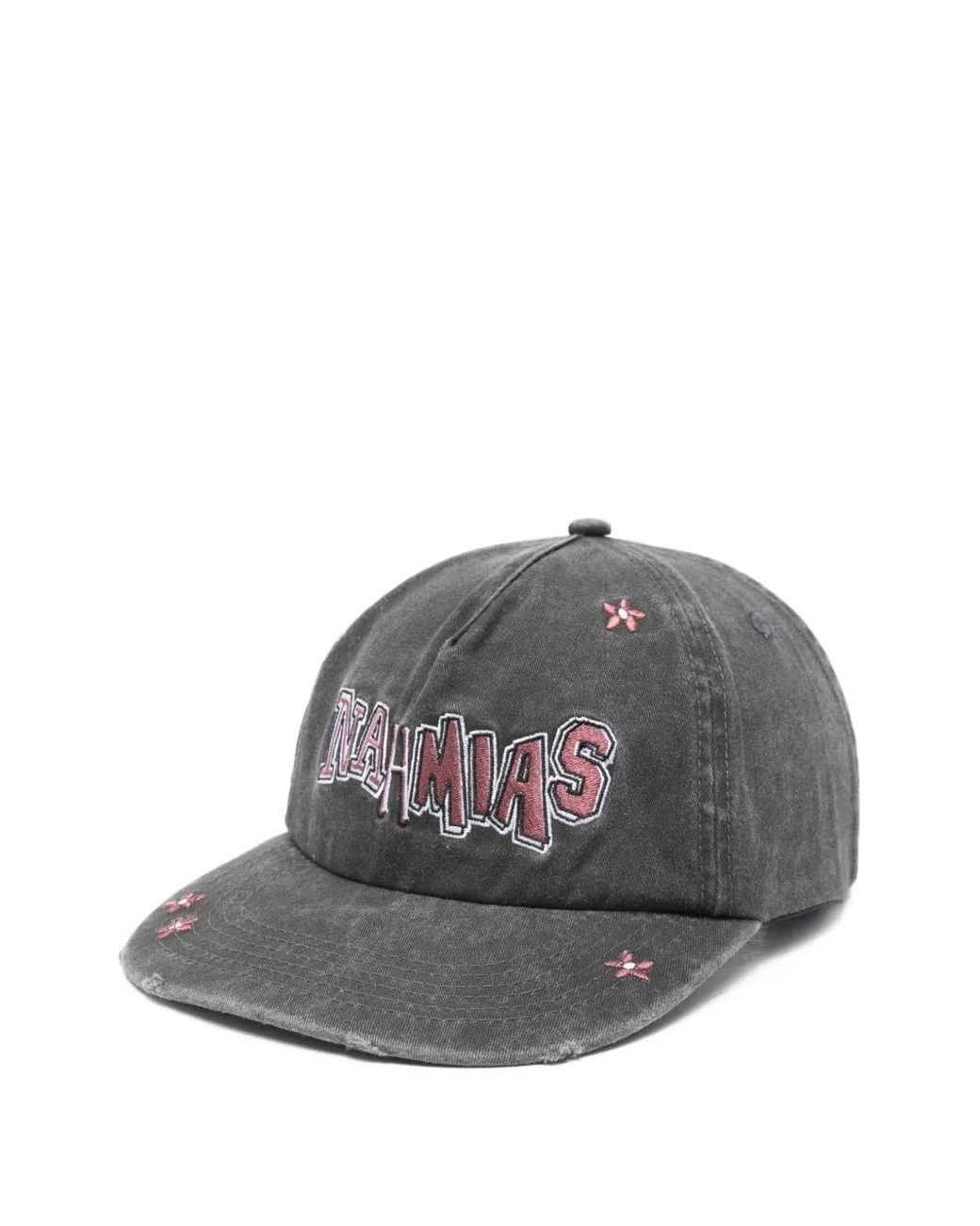 NAHMIAS Gray Logo Flower Cap for men