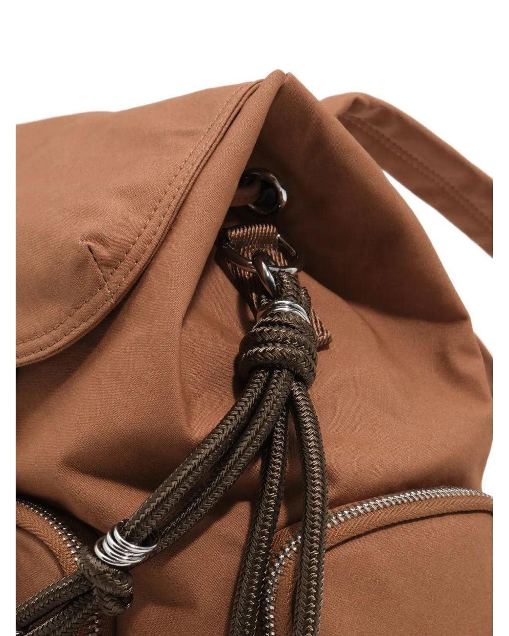 Bimba Y Lola Brown Large Light Cotton Pocket Backpack