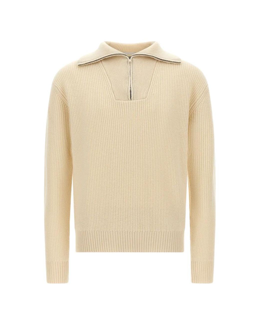 Oliver Lattughi White Costa Inglese Cashmere Sweater for men