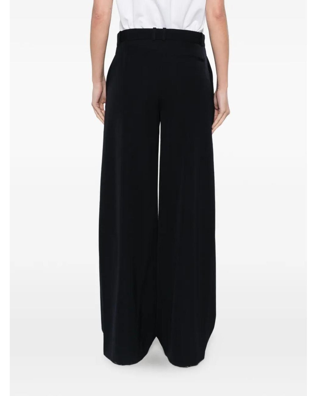 The Row Black Dender Wool Trousers