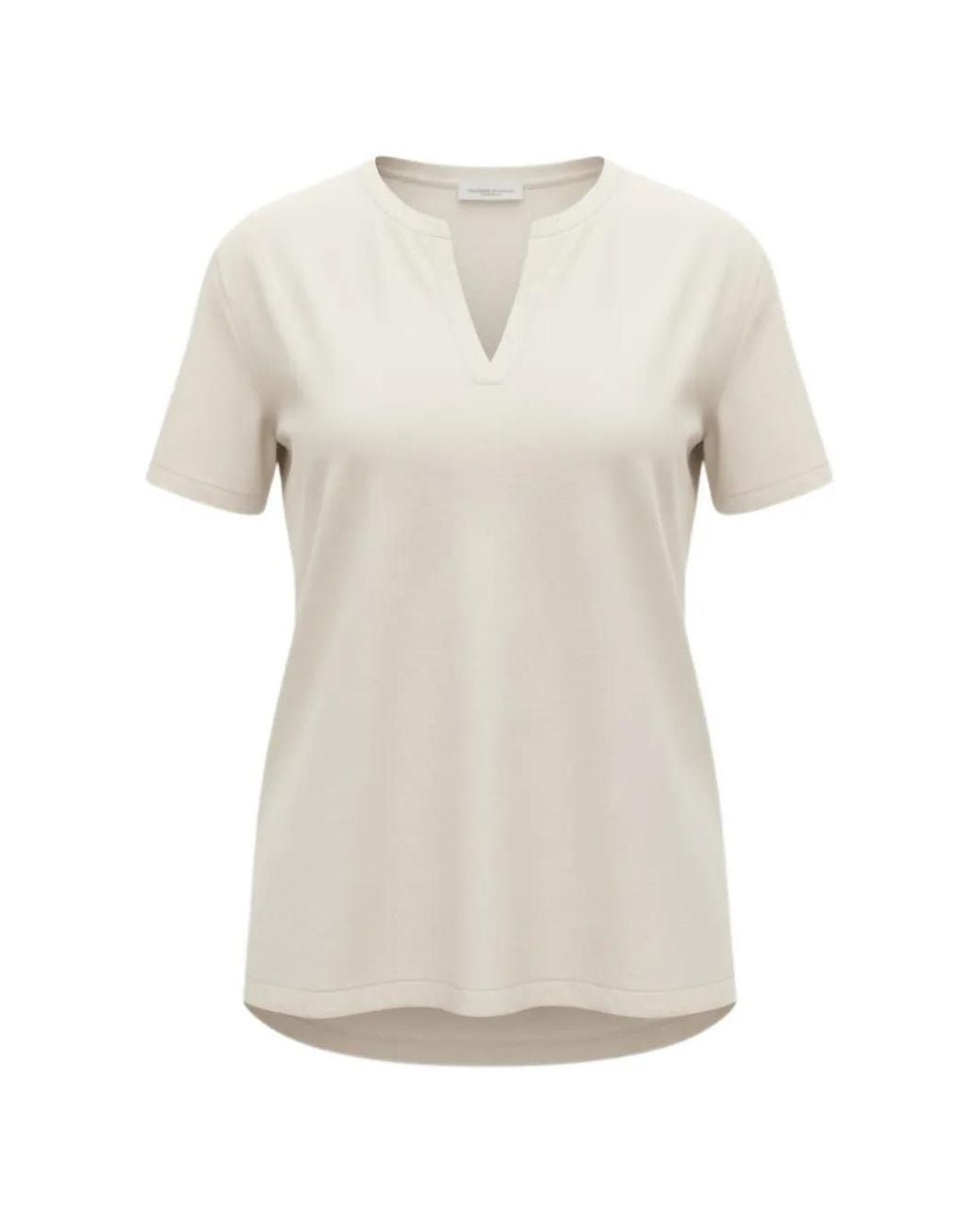Roberto Collina White Split-Neck Short-Sleeve T-Shirt