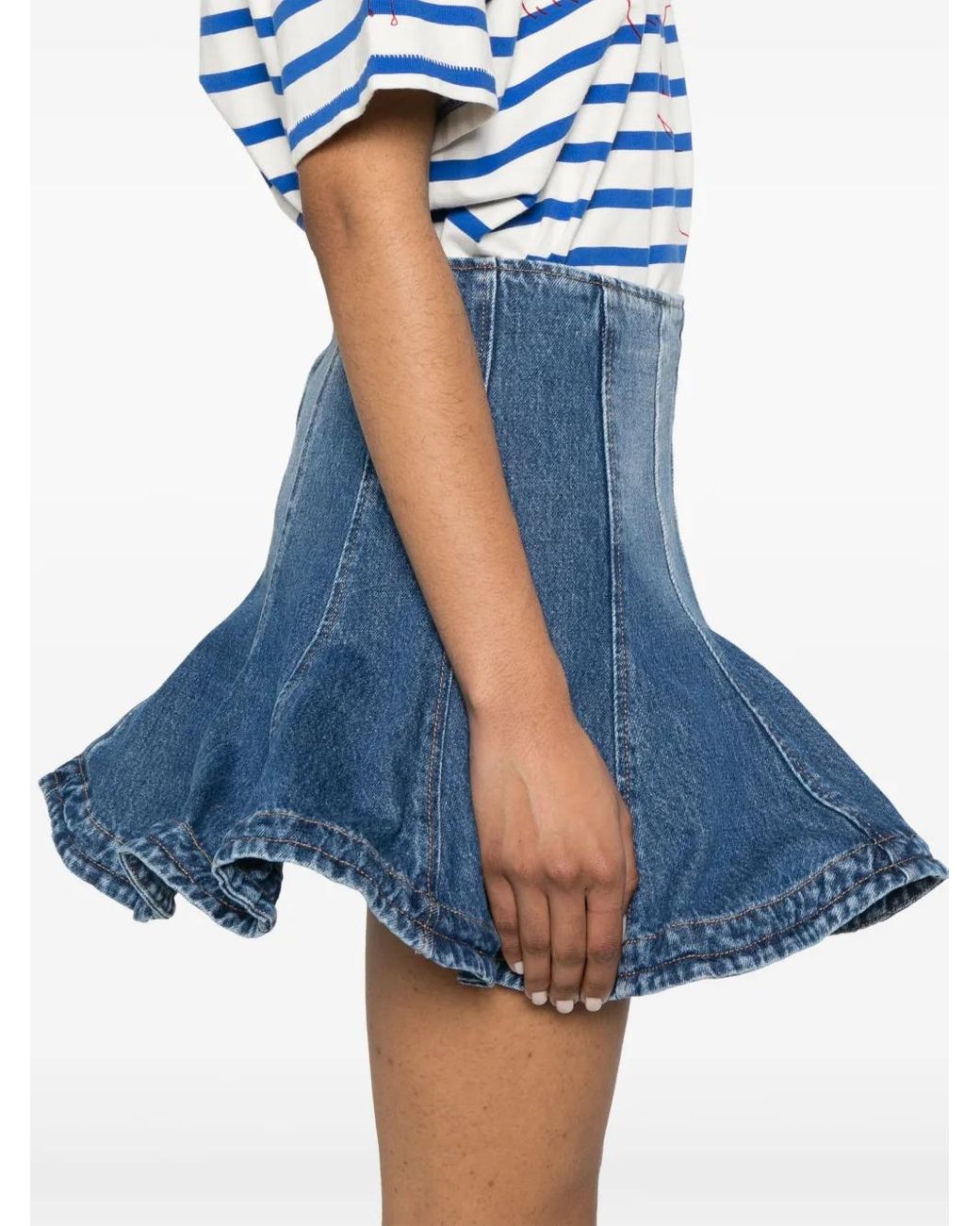 MSGM Mini-Rok Met Afwerking in het Blue