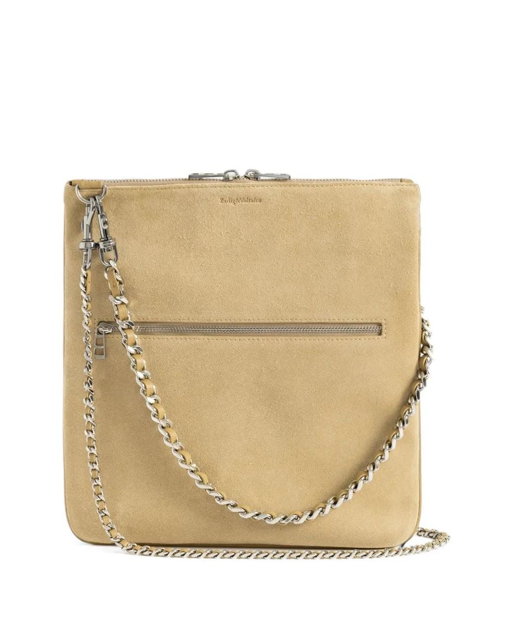 Zadig & Voltaire White Rock 26 Suede Clutch Bag