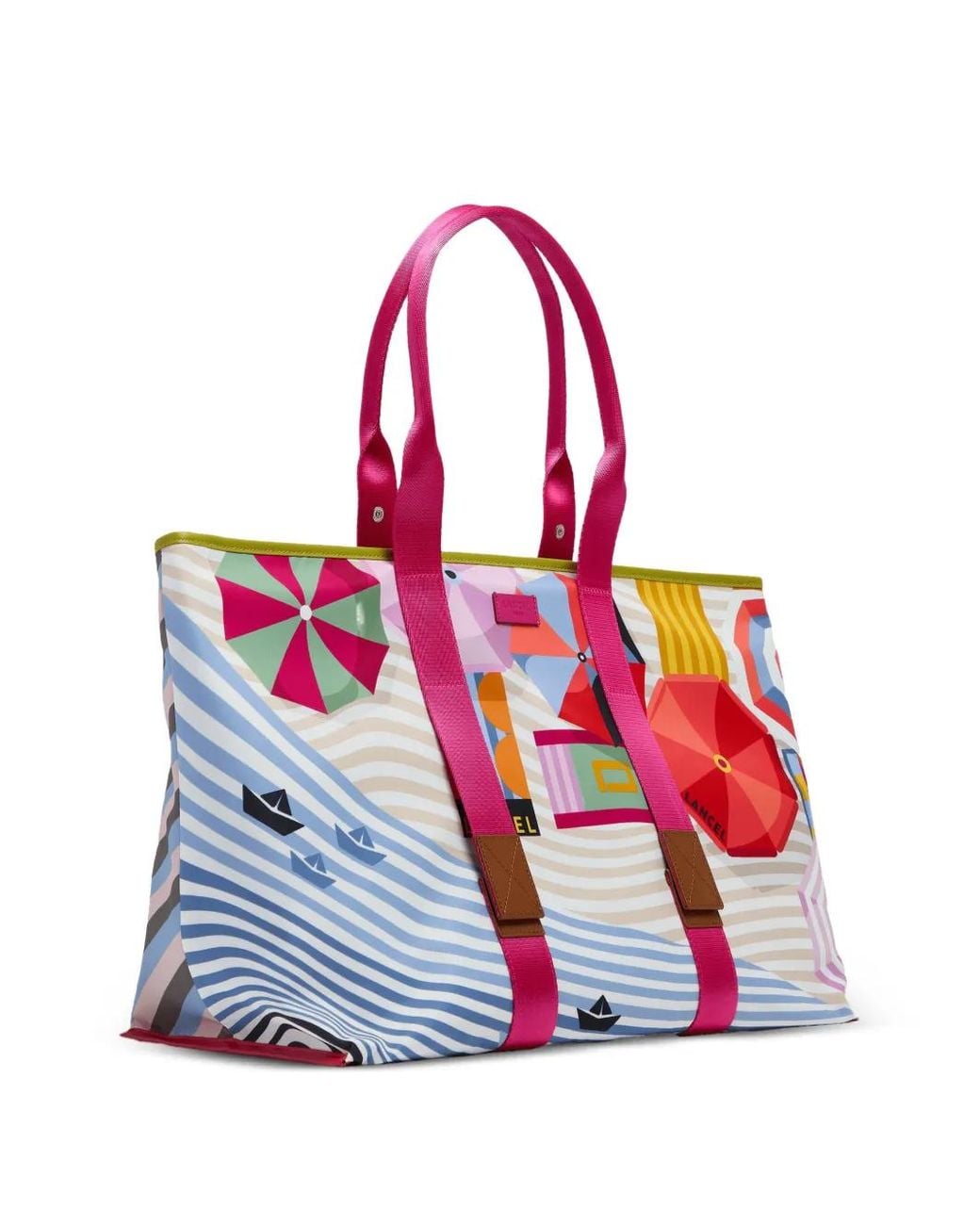 Lancel White Large Zip Tote Bag
