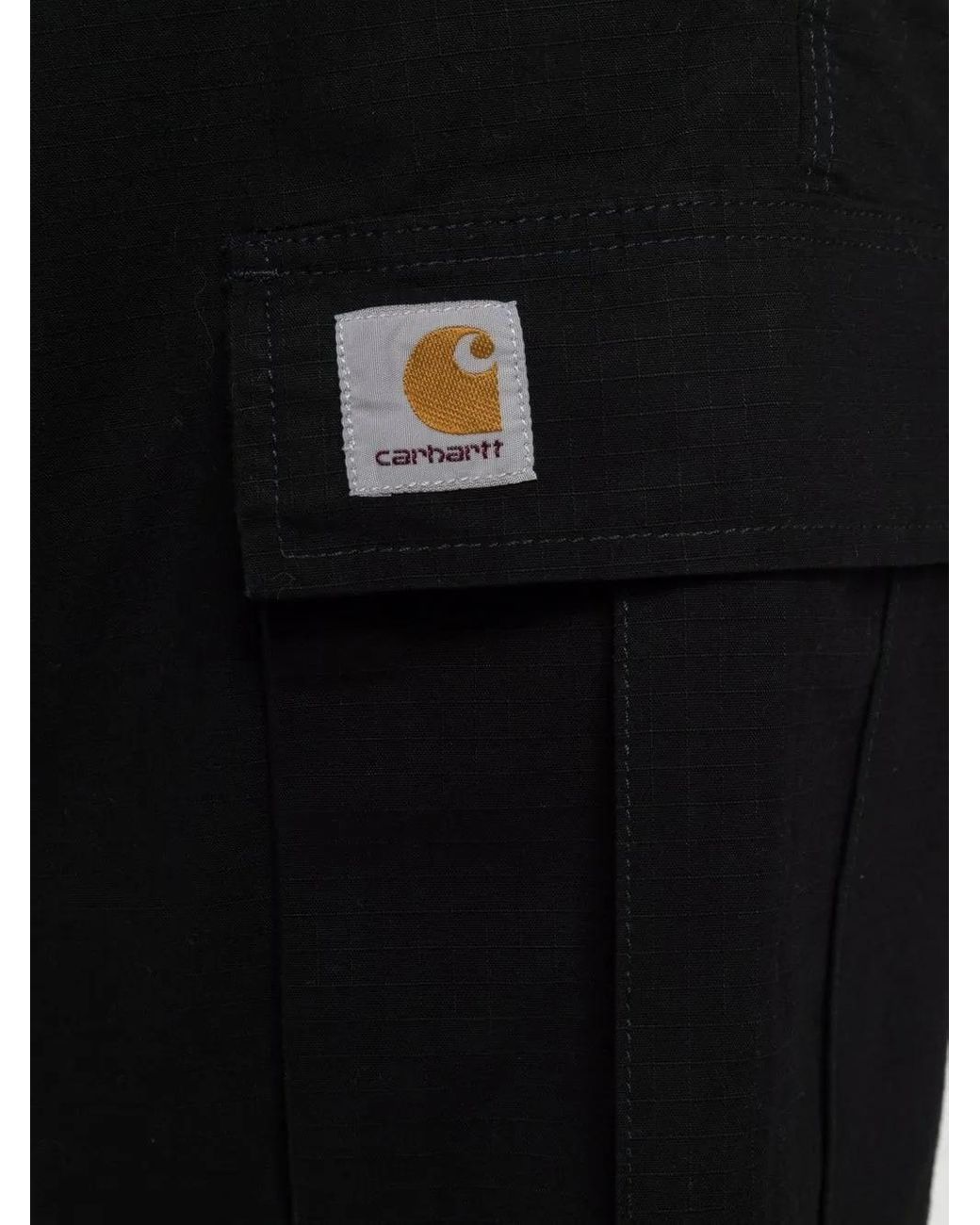Carhartt Black Cotton Knee-Length Cargo Shorts for men