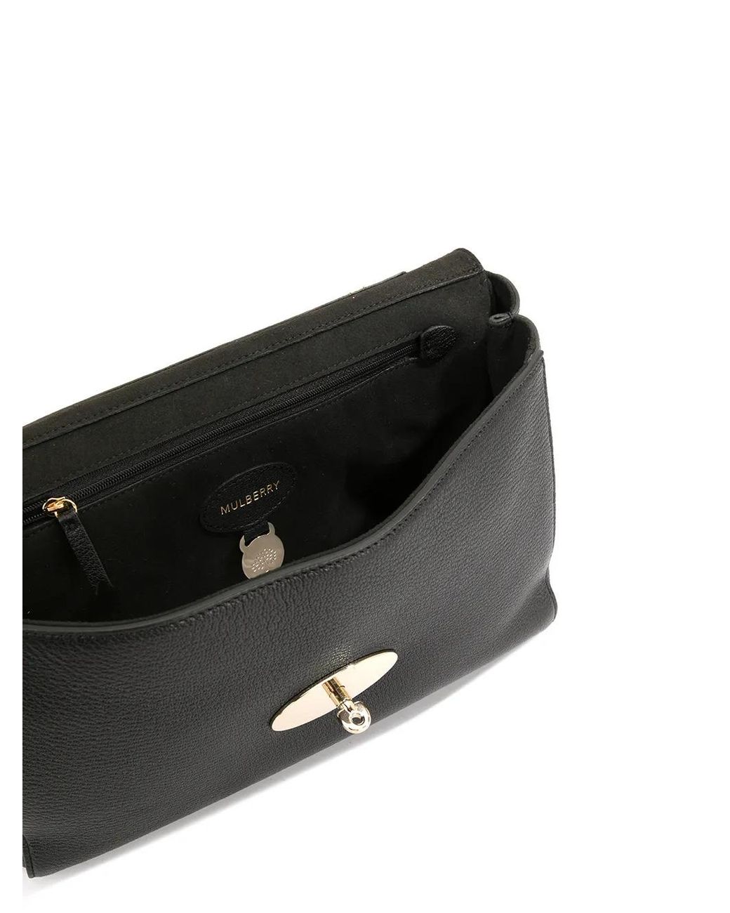 Mulberry Black 'Lily Medium' Crossbody Bag With Sliding Chain