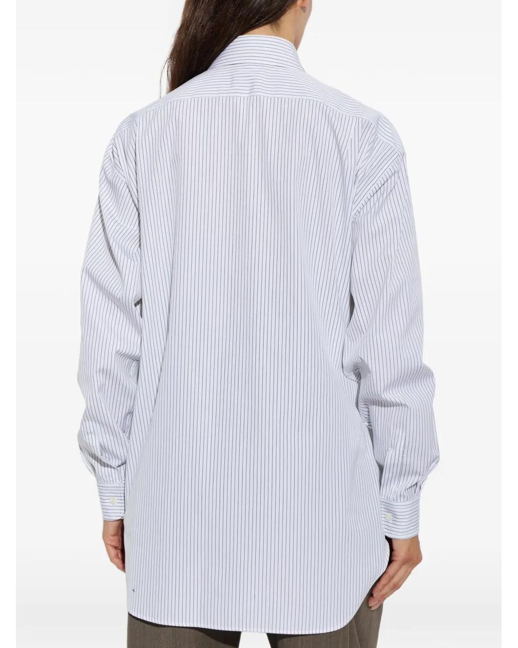 Moschino White Vertical-Stripe Shirt