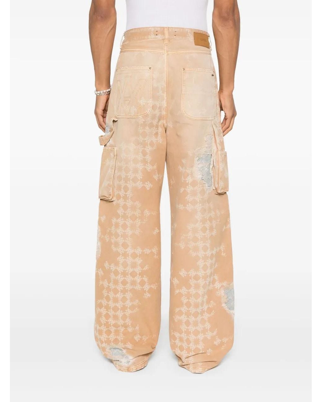Amiri Natural Tan Repair Jeans for men
