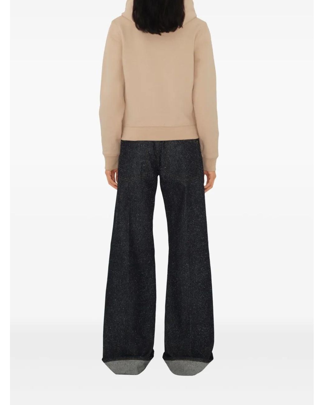 Burberry Natural Check-Label Cotton Hoodie