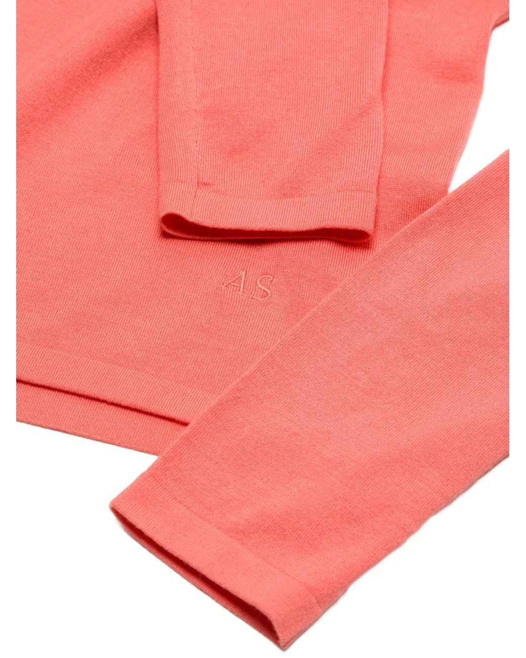 Acne Pink Fine-Silk Turtleneck Sweater