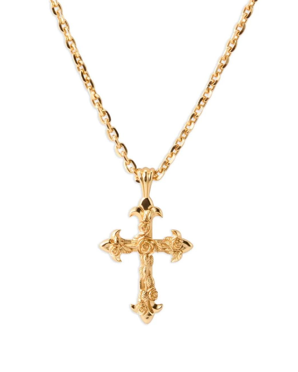 Emanuele Bicocchi Metallic Rose Cross Necklace